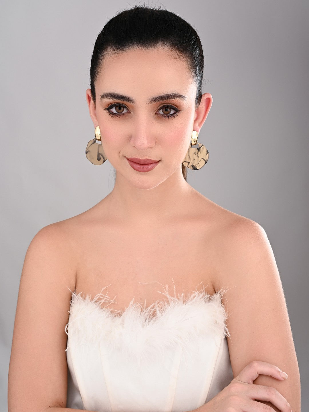 Marbled Amber Statement Earrings