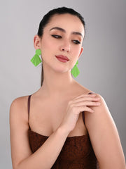 Lime Green Petal Pop Fan Earrings
