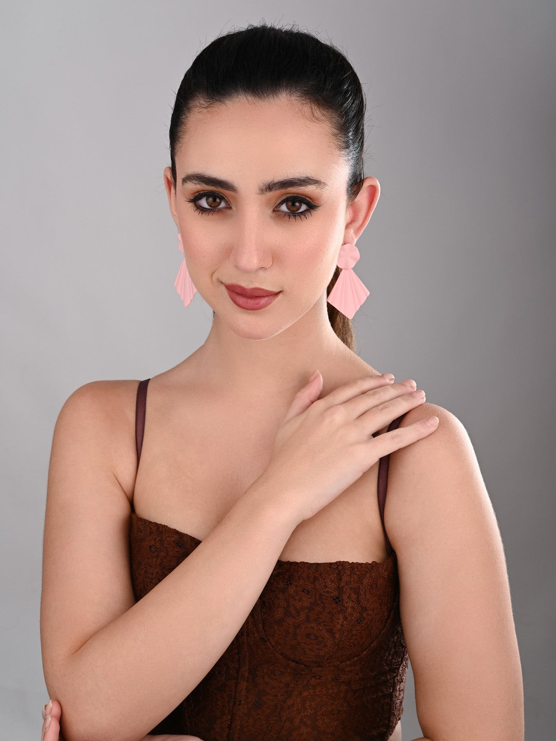Blush Pink Petal Pop Fan Earrings