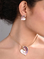 Blush Pearl Heart Necklace Set