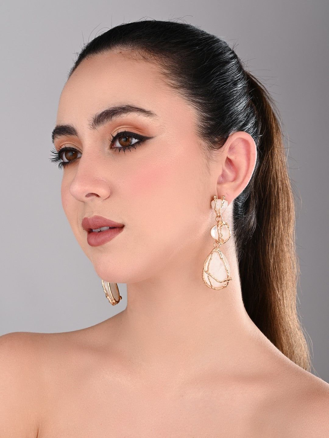 Ivory Aura Wire-Wrapped Earrings