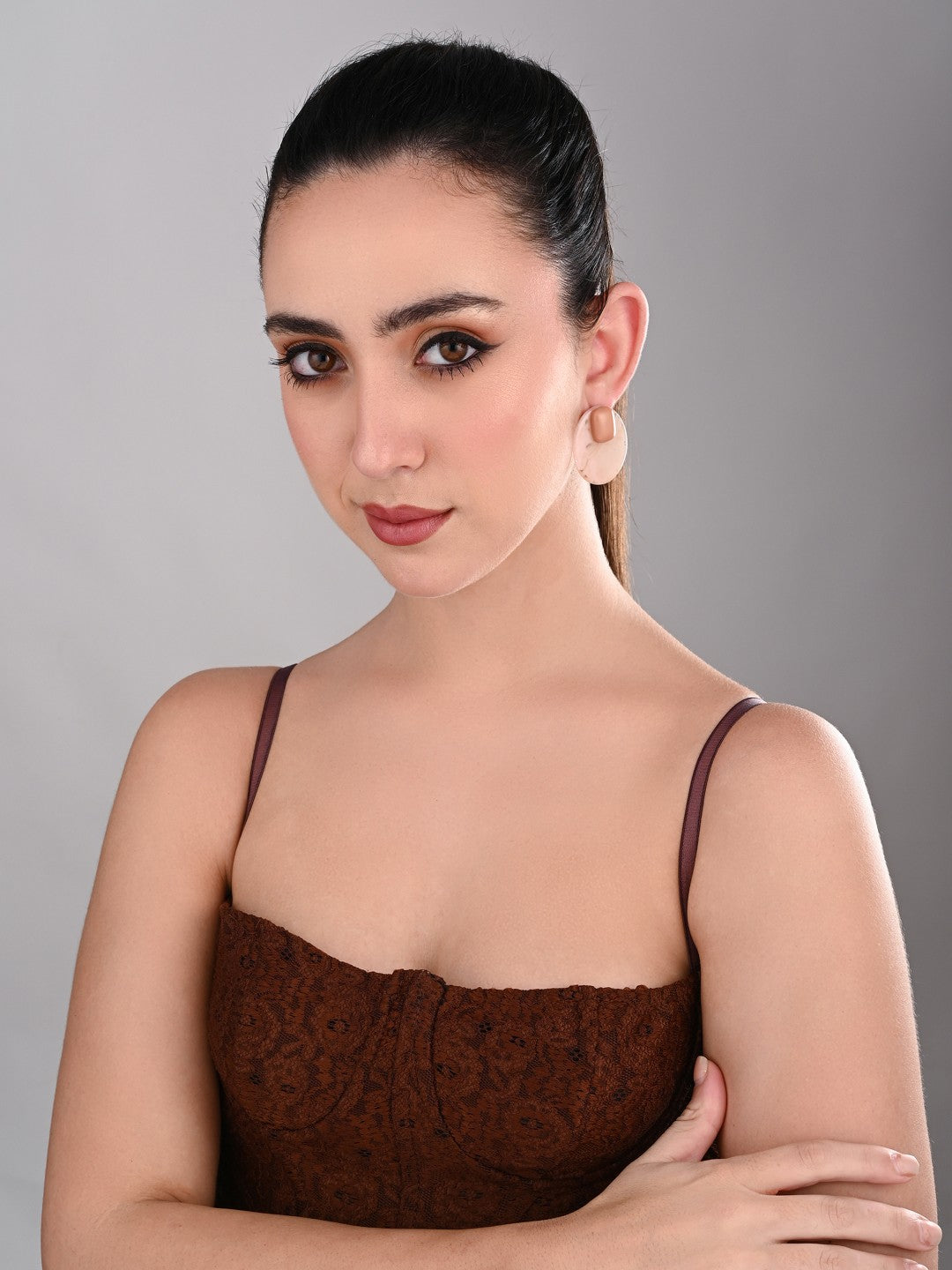 MOCHA SWIRL STUD EARRING