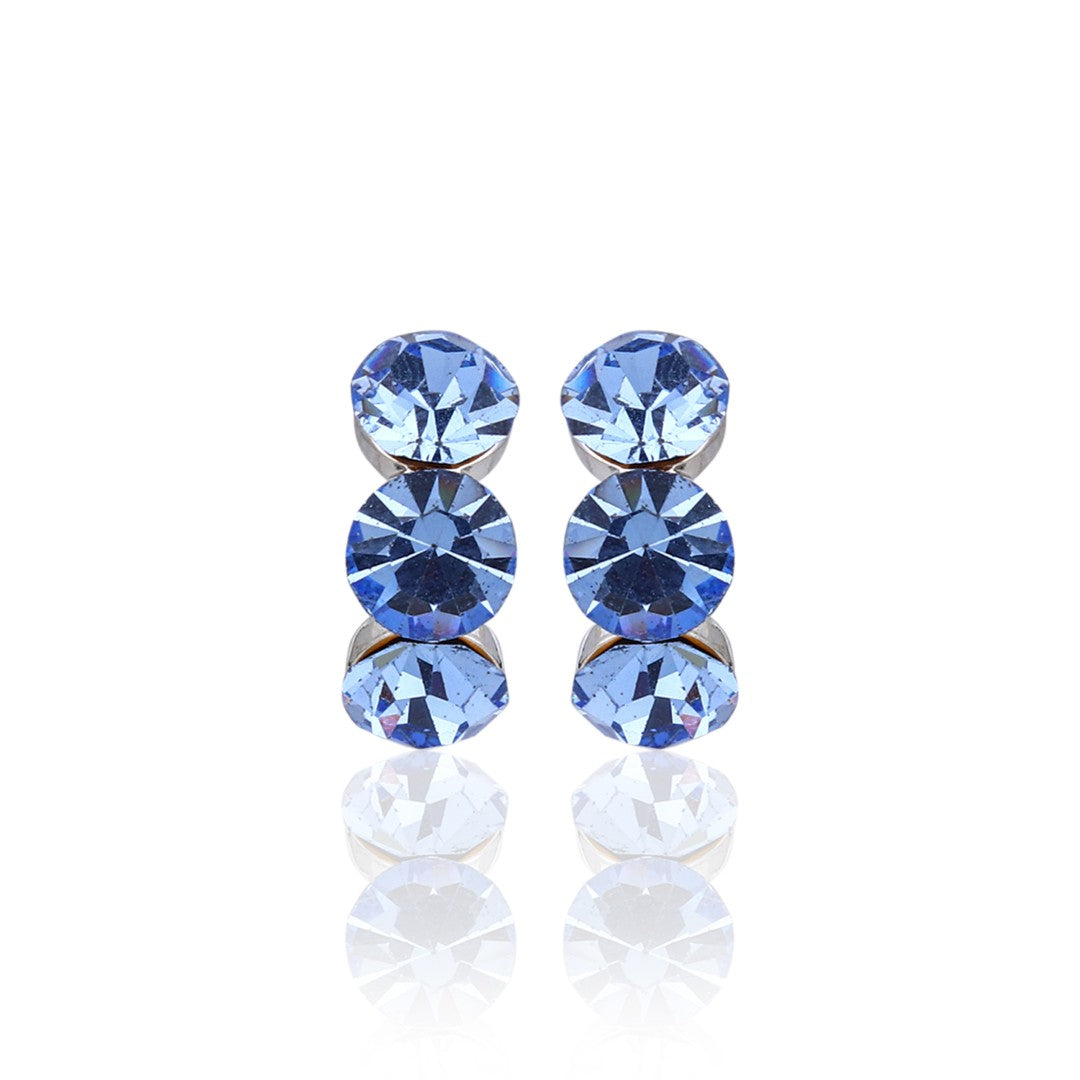 Azure Blue Crystal Stud Earrings