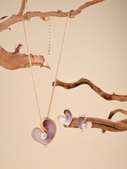 Blush Pearl Heart Necklace Set