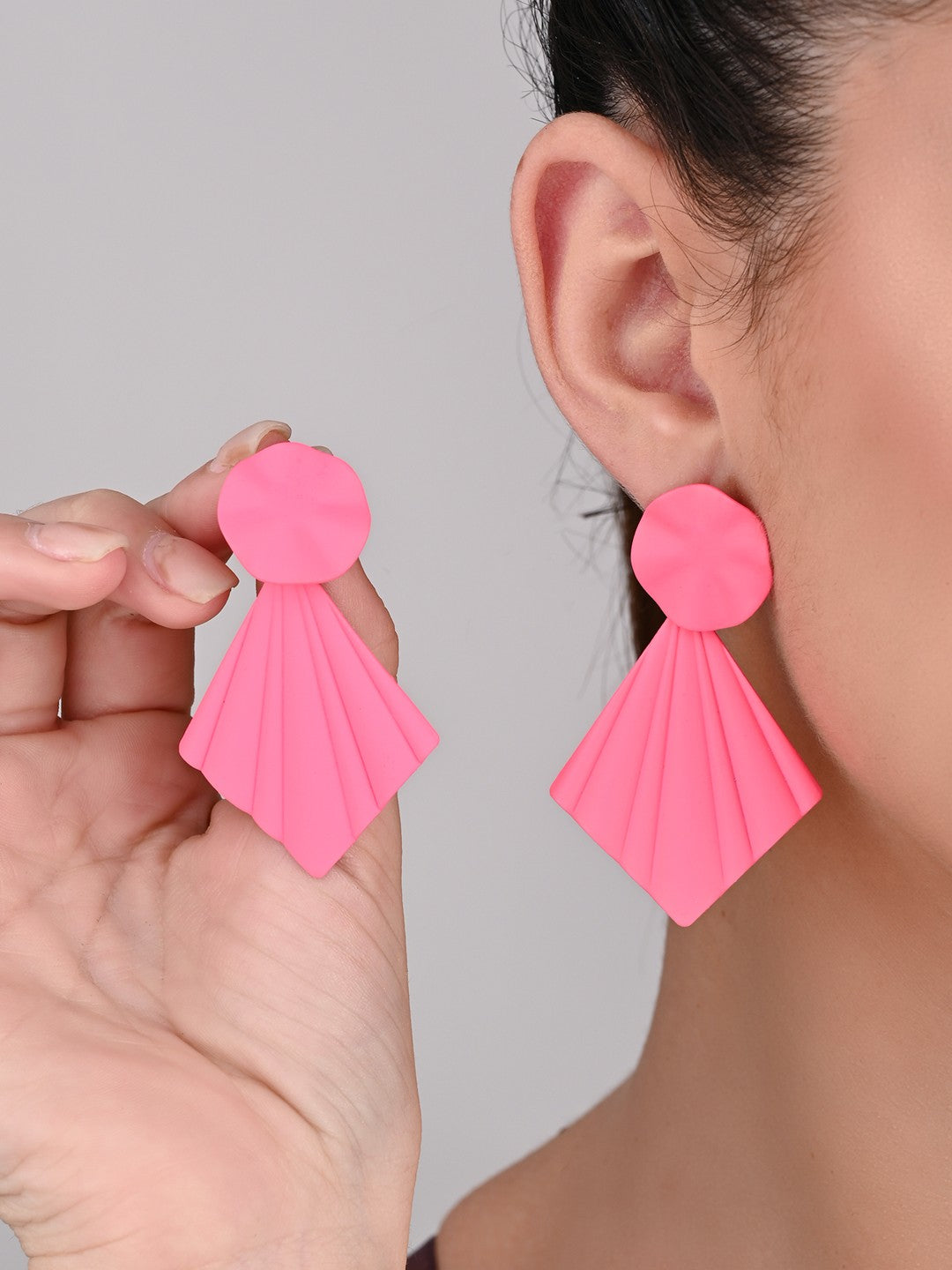 Hot Pink Petal Pop Fan Earrings