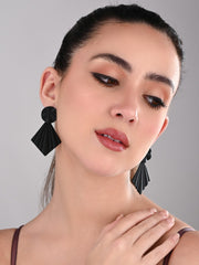 Black Petal Pop Fan Earrings