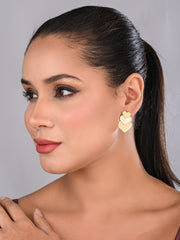 Golden Linked Heart Drop Earrings