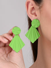 Lime Green Petal Pop Fan Earrings