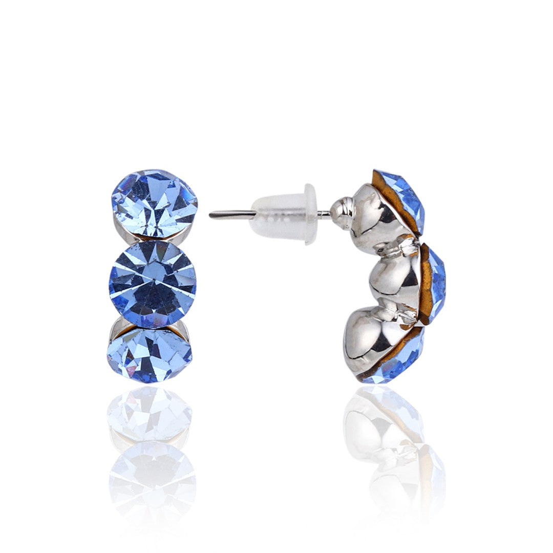 Azure Blue Crystal Stud Earrings