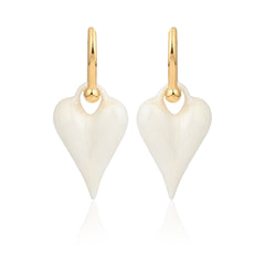 White Love glaze Heart Earrings