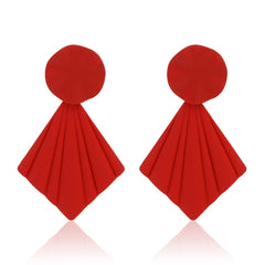 Deep Red Petal Pop Fan Earrings