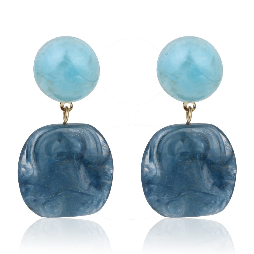 Aqua Blue Glaze Drop Earring