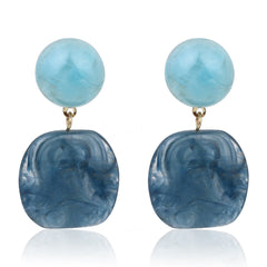 Aqua Blue Glaze Drop Earring