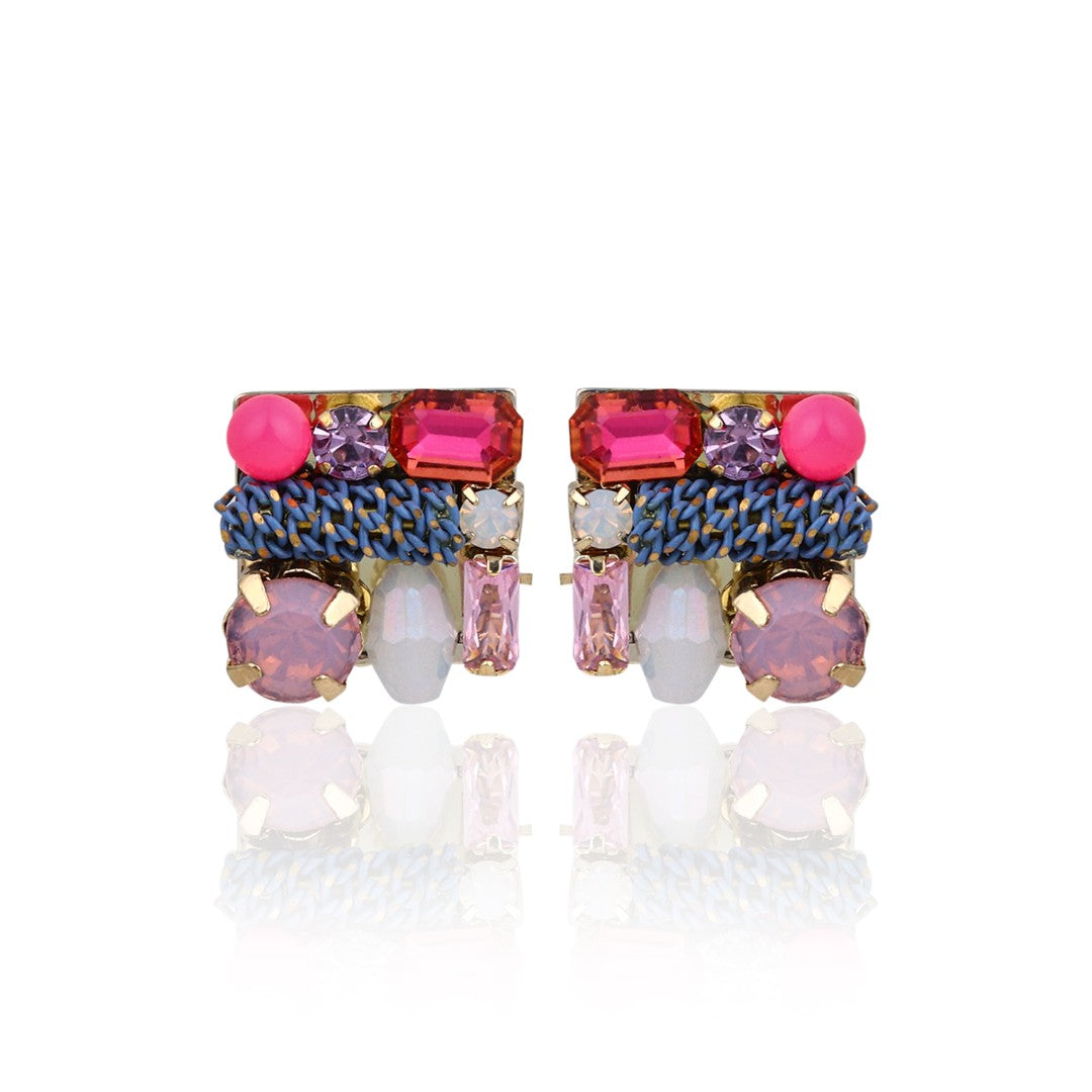 Aurora Mosaic Multi-Stone Stud Earrings