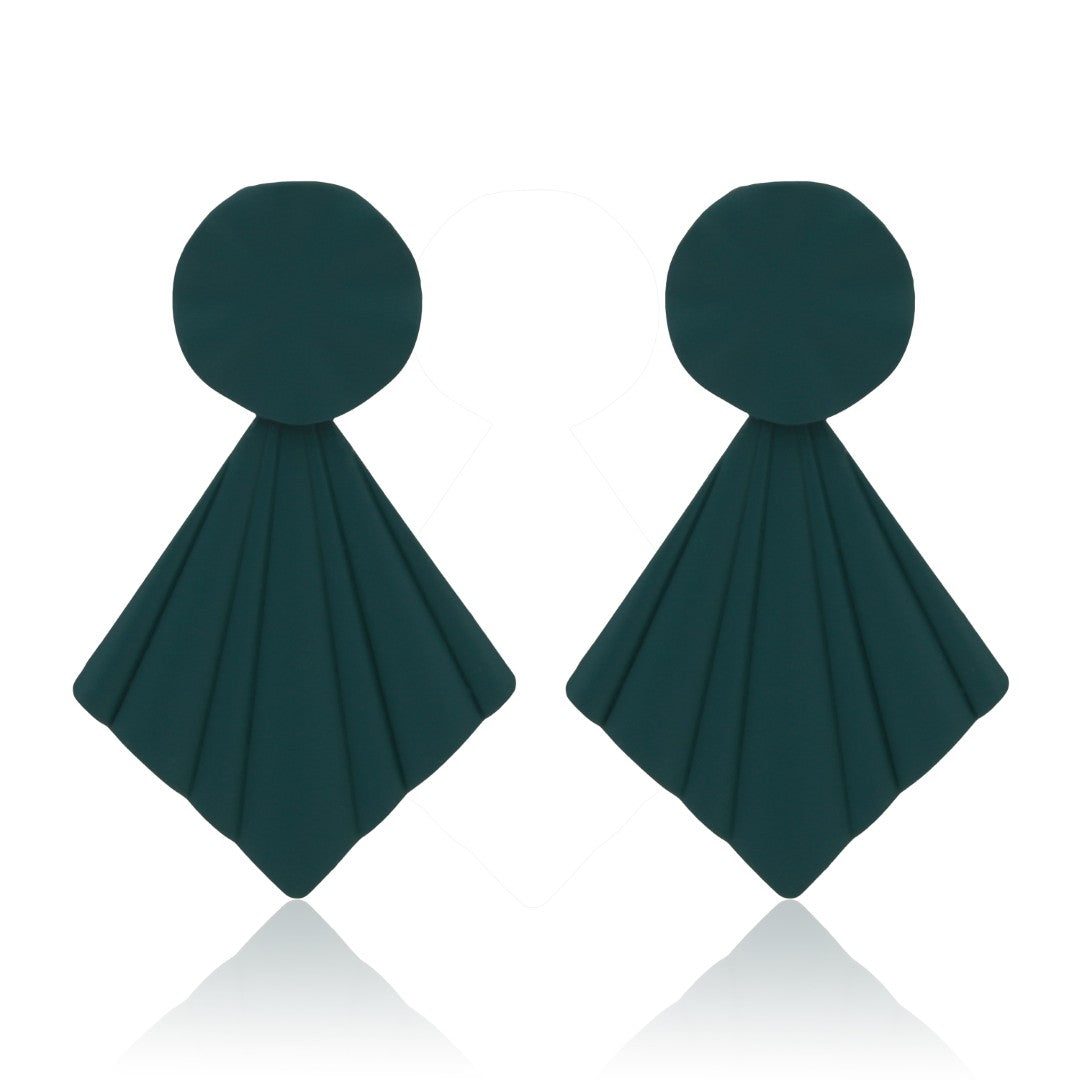 Forest Green Petal Pop Fan Earrings