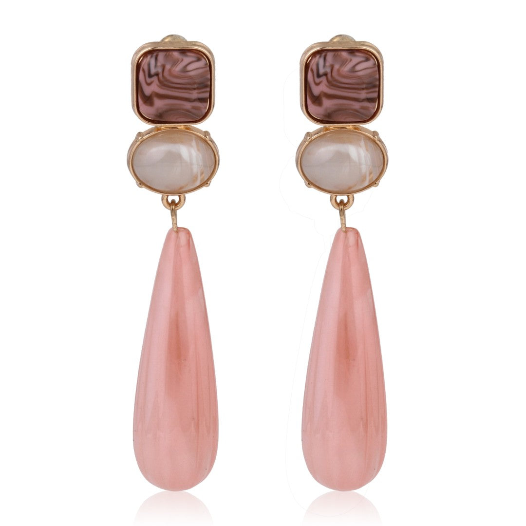 Blush Pink Gemstone Cascade Drop Earrings