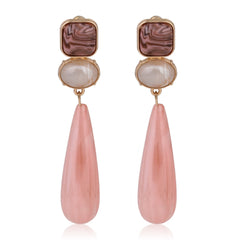 Blush Pink Gemstone Cascade Drop Earrings