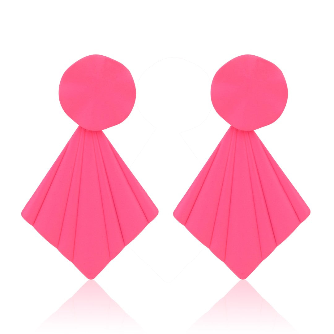Hot Pink Petal Pop Fan Earrings