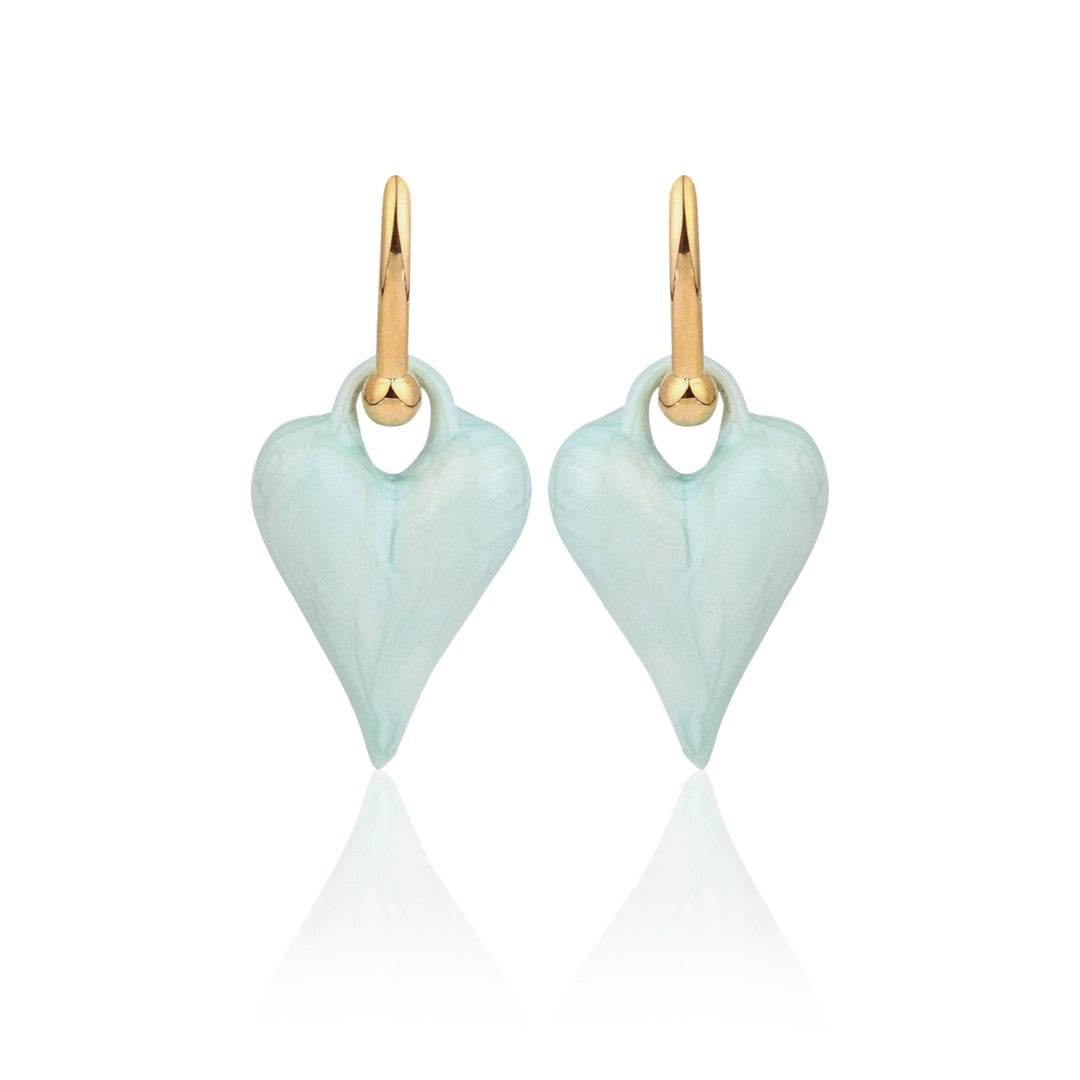 Blue Love glaze Heart Earrings