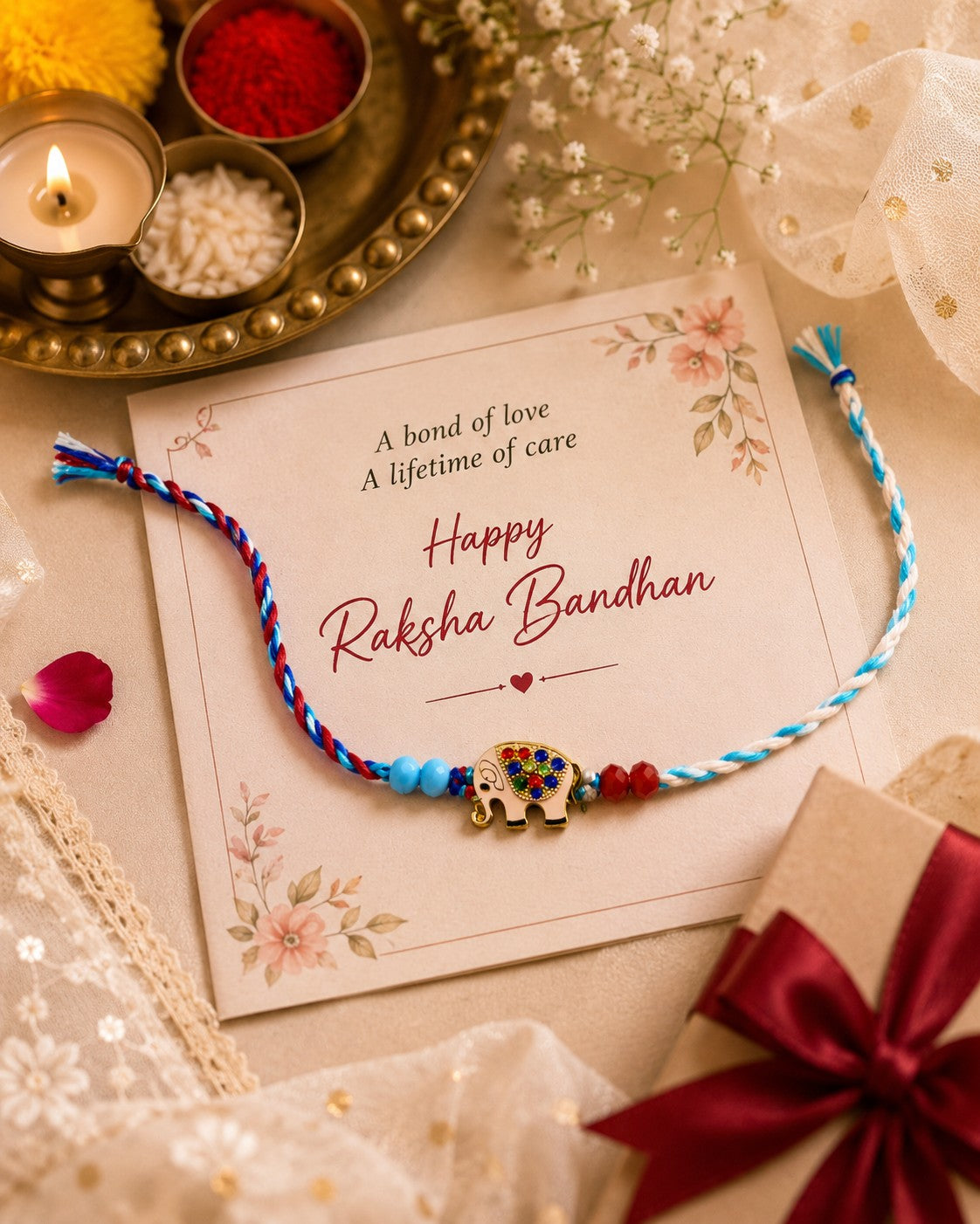 Butterfly & Elephant Kids Rakhi Set – Designer Rakhi Combo (Set of 2)