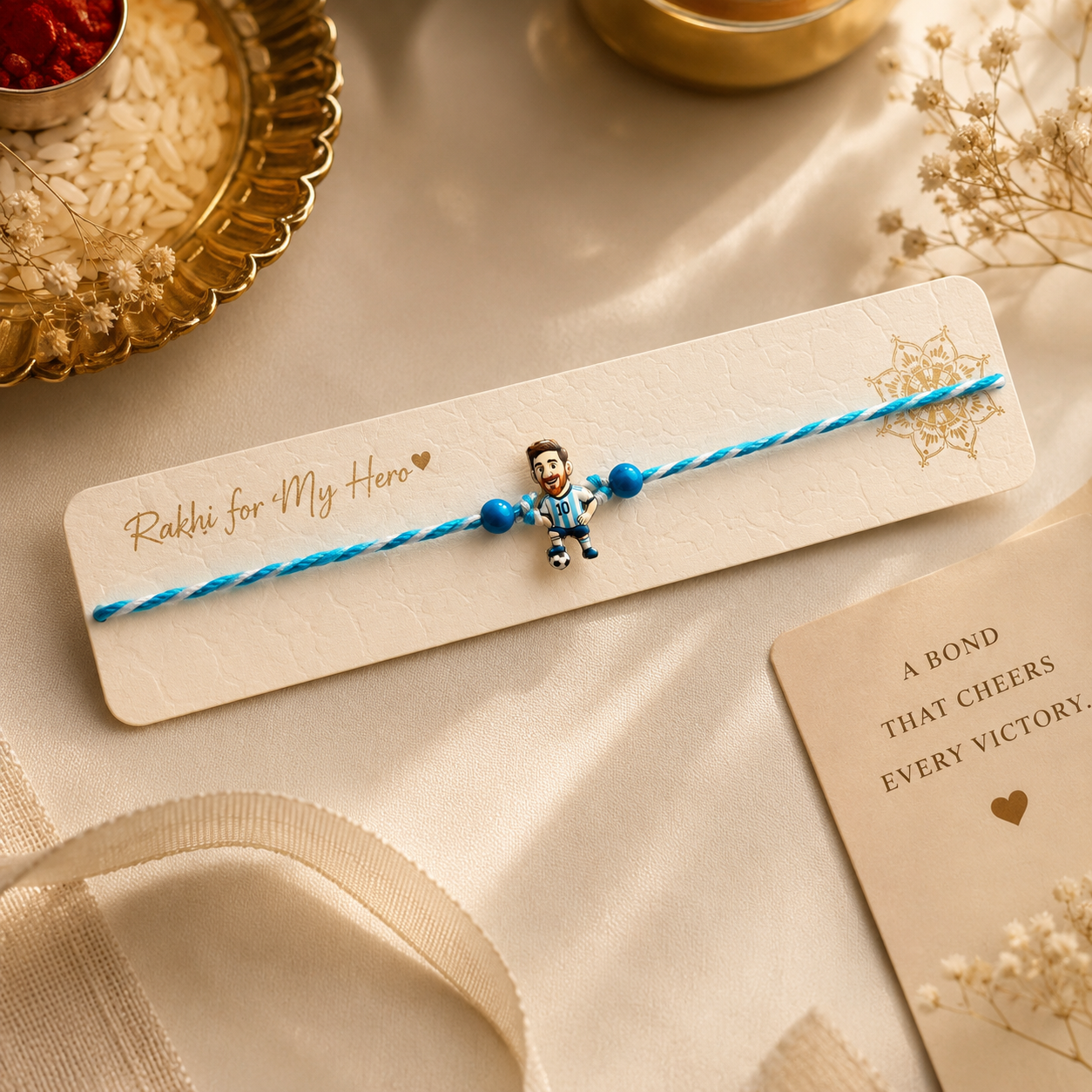 Sports Fan Rakhi Set – Football & Cricket Designer Rakhi for Raksha Bandhan
