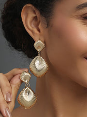 14k Gold Plated Shell Drop Earring