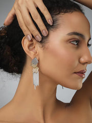 Two Tone Texture Drop Earring