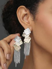 Two Tone Texture Drop Earring