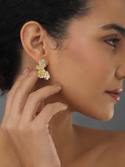Chunky Crinkled Fan Statement Earrings