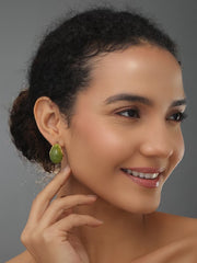 Olive Green Dripping Earring
