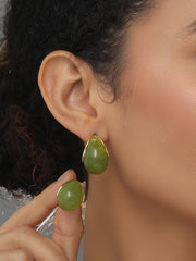 Olive Green Dripping Earring