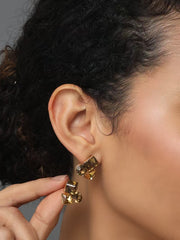 Amber Crystal Stud Earring
