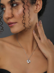 Leaf & Pearl Pendant Necklace