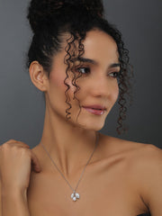 Leaf & Pearl Pendant Necklace