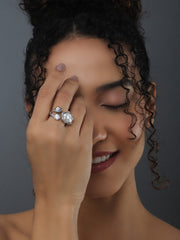 Adjustable 3 Baroque Pearl Ring