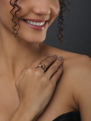 Adjustable Yellow cube cubic zirconia ring