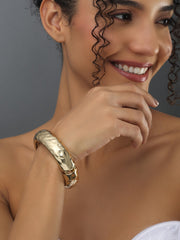 Uneven Textured Gold Bangle