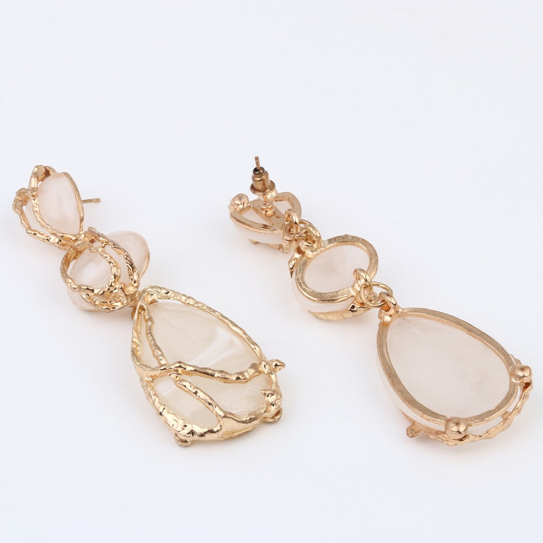 Ivory Aura Wire-Wrapped Earrings