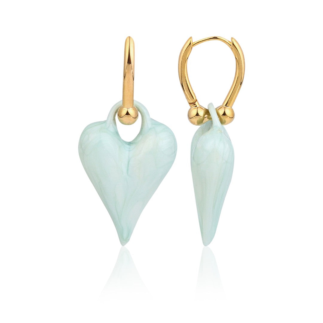 Blue Love glaze Heart Earrings