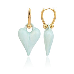 Blue Love glaze Heart Earrings