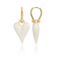 White Love glaze Heart Earrings