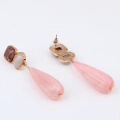Blush Pink Gemstone Cascade Drop Earrings
