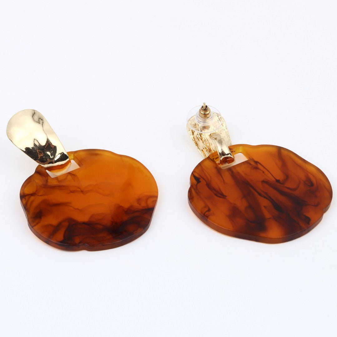 Burnt Amber Swirl Earrings