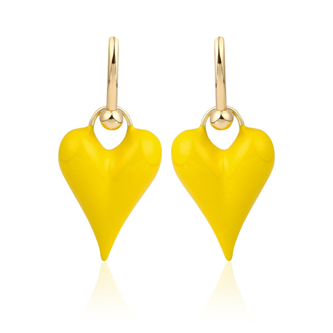 Sunlit Heart Charm Earrings