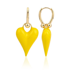 Sunlit Heart Charm Earrings