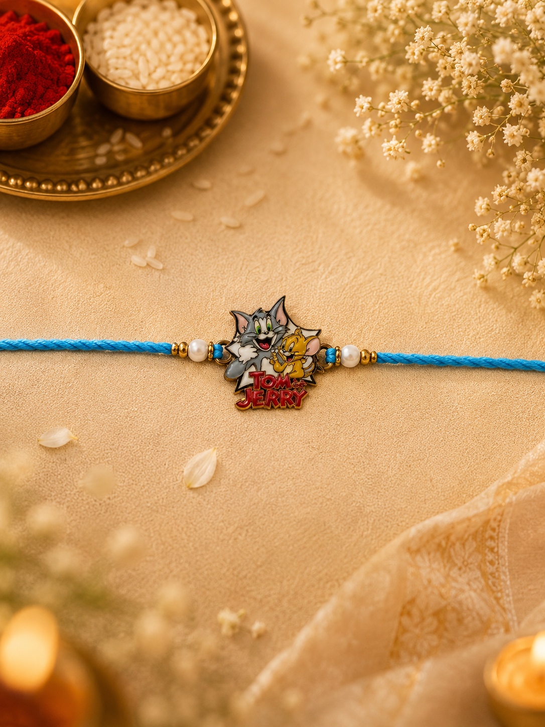 Cartoon Character Rakhi Combo Set – Tom & Jerry & Doraemon Designer Rakhi for Kids