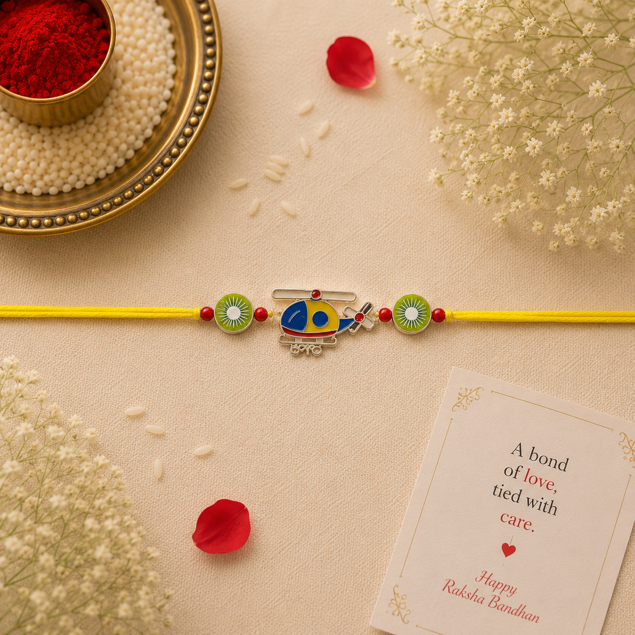Kids Helicopter & Graduation Theme Rakhi Combo