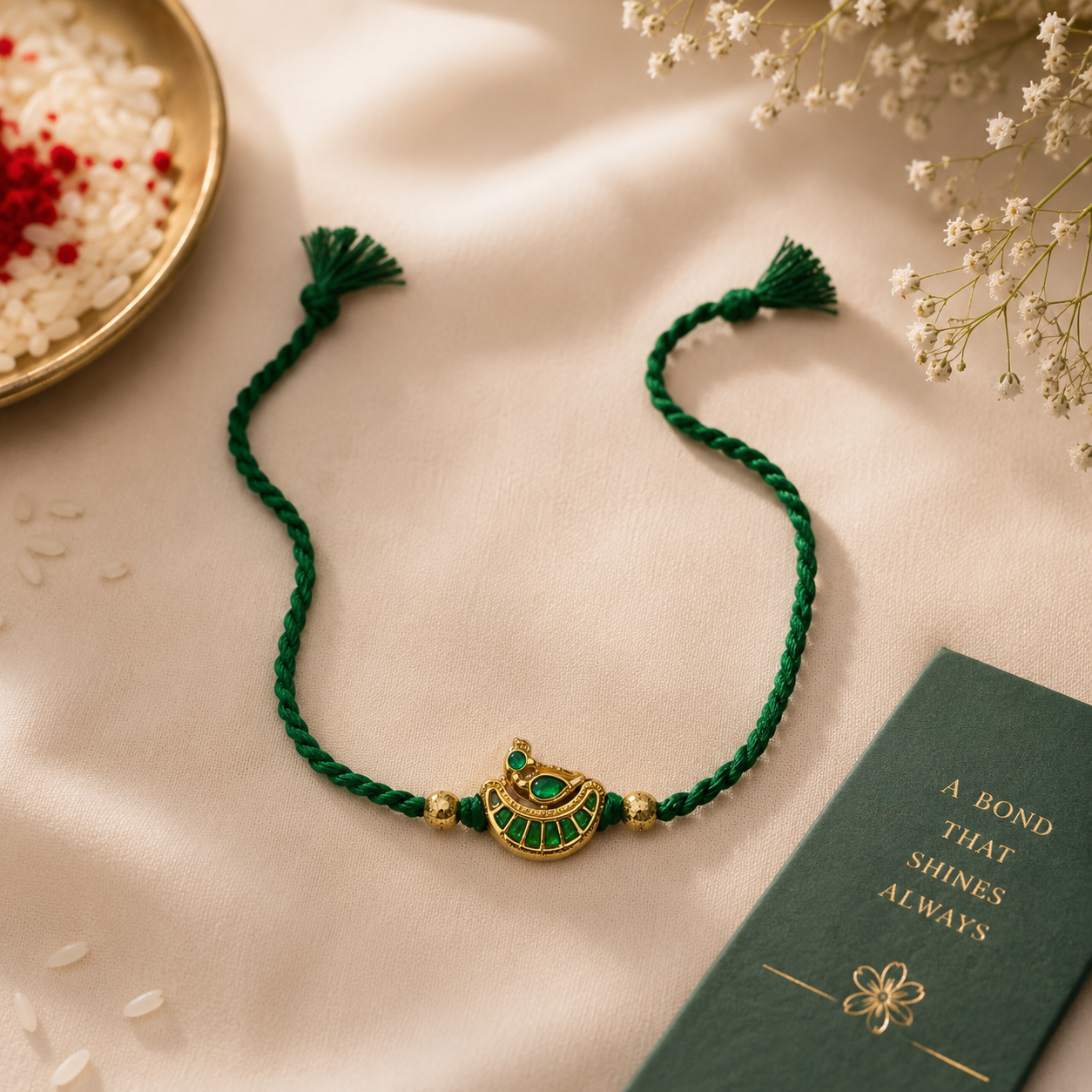 Blue  & Green Designer Rakhi Set of 2