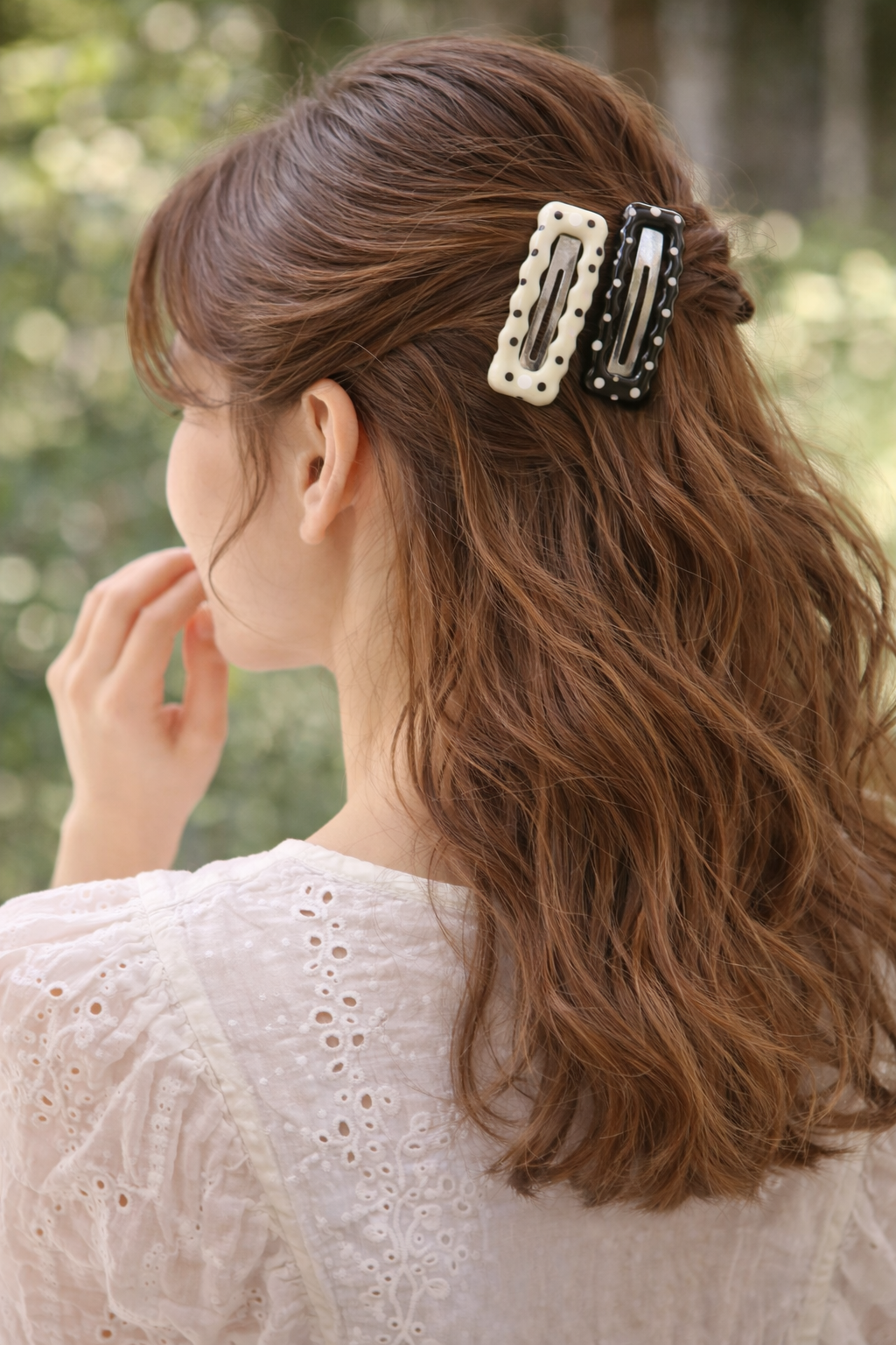 Noir Pearl Rectangle Hair Clip – Set of 4