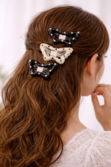 Polka Bow Claw Clip Set of 4